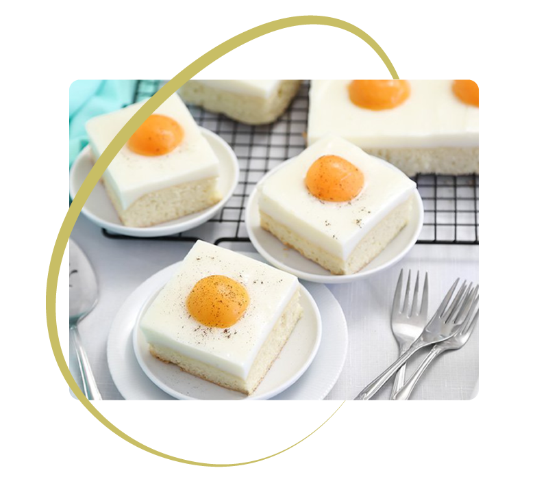 German Fried Egg Cake (Spiegeleierkuchen)