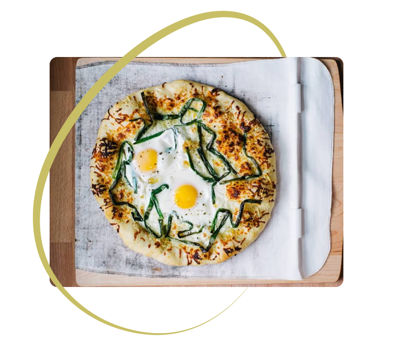 Egg Pizza with Scallions